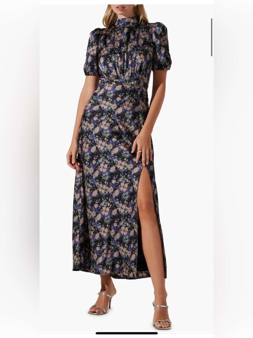 Floral Maxi Skirt with Side Thigh Slit